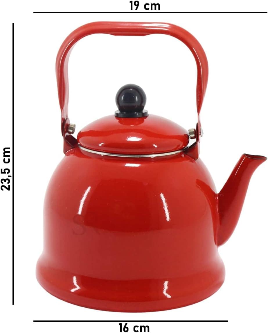 Mimo Style Chaleira Retrô na Cor Vermelha 1700ml, em Ferro E... - Image 2