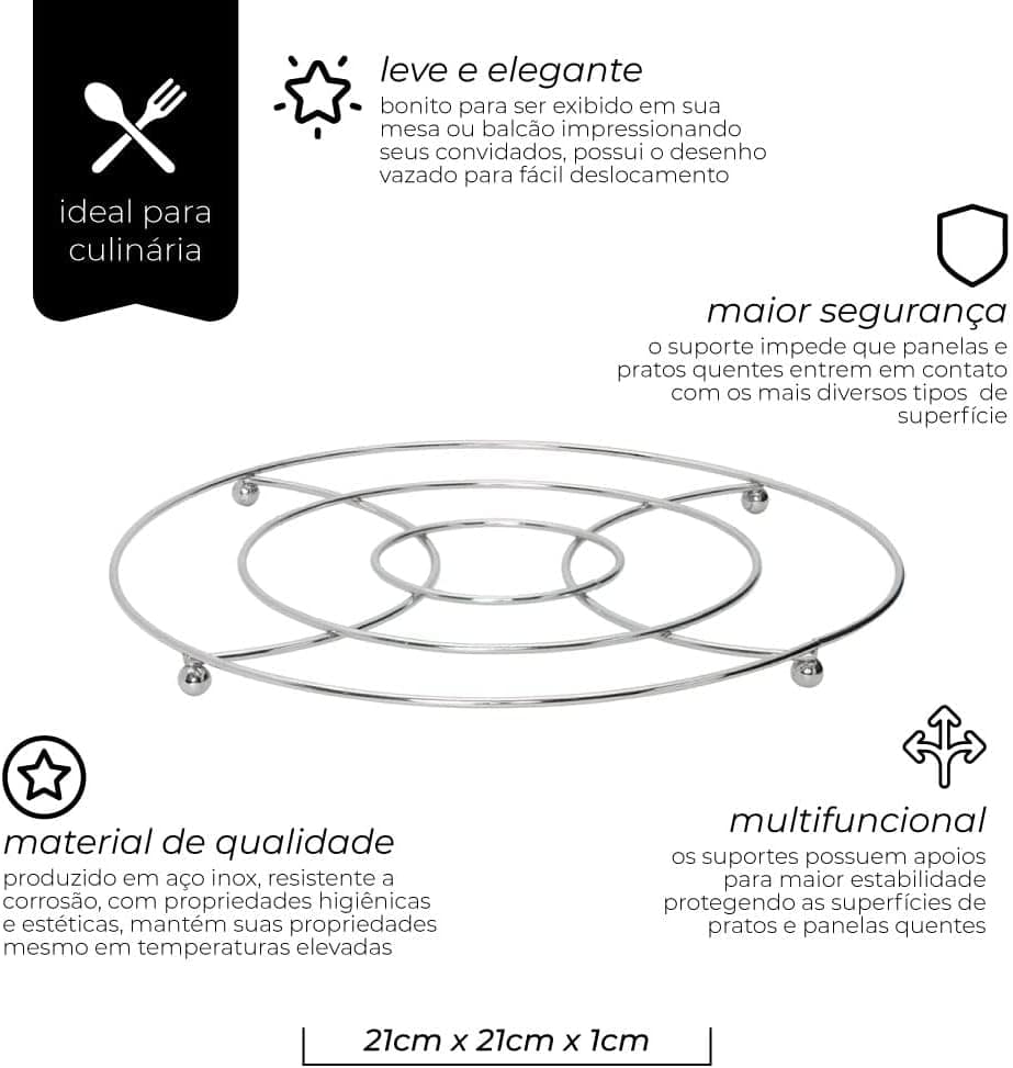 Mimo Style Suporte Para Descanso de Panela Redondo em Inox, ... - Image 2