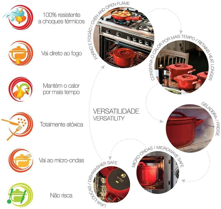 Ceraflame Caçarola de Cerâmica Duo+ 20cm 2,5 Litros Chocolat... - Image 4