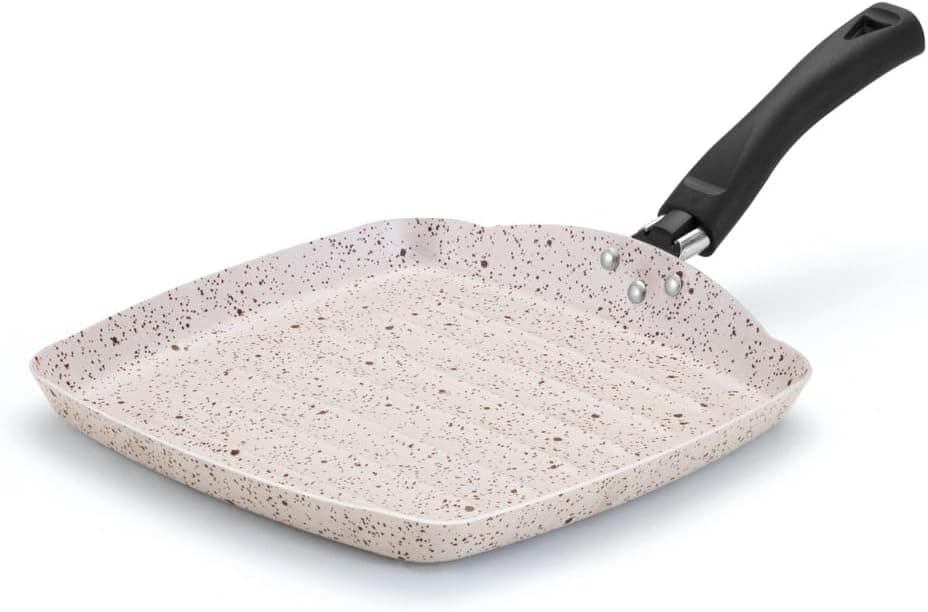 FRIGIDEIRA ANTIADERENTE COLORE GRILL BISTEQUEIRA 24CM BEGE S...