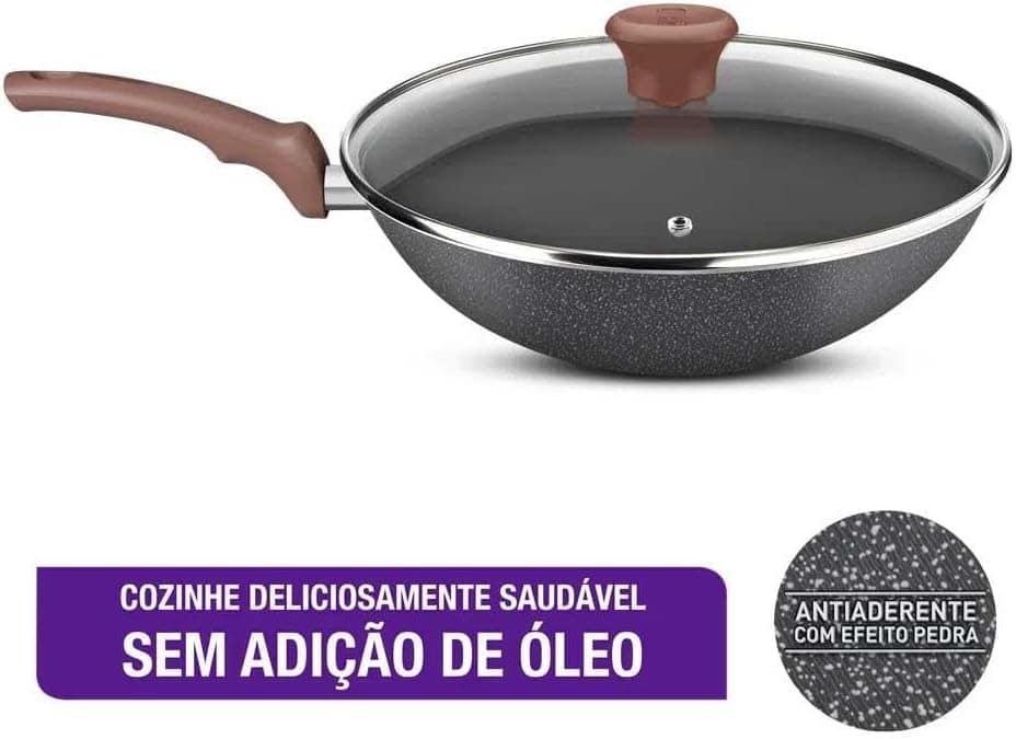 Frigideira Wok Antiaderente Rochedo Natural Stone 28cm - Image 8