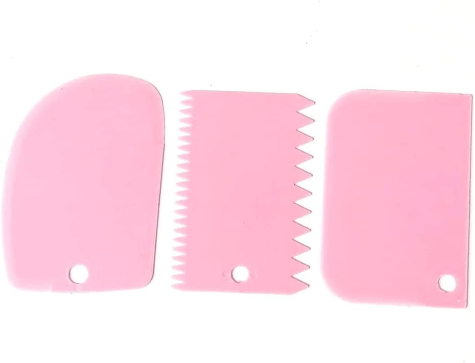 Conjunto Kit de 3 Espátula Raspadora Decorativa de Bolo, Pãe...