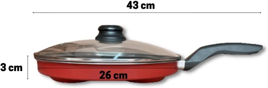 Frigideira Gourmet 4 Ovos 26cm Antiaderente Vermelha com Tam... - Image 2