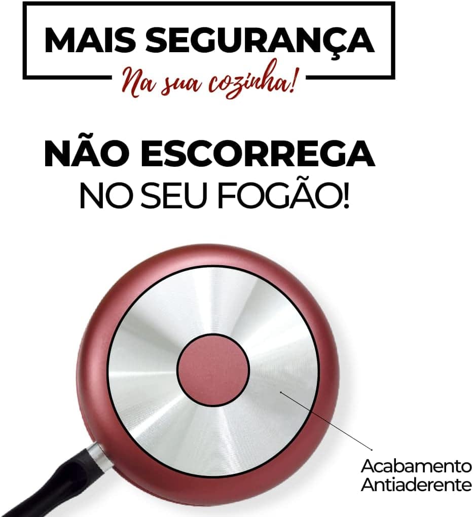 Kit Frigideira 2 peças AntiAderente Cereja com Dourado com T... - Image 7