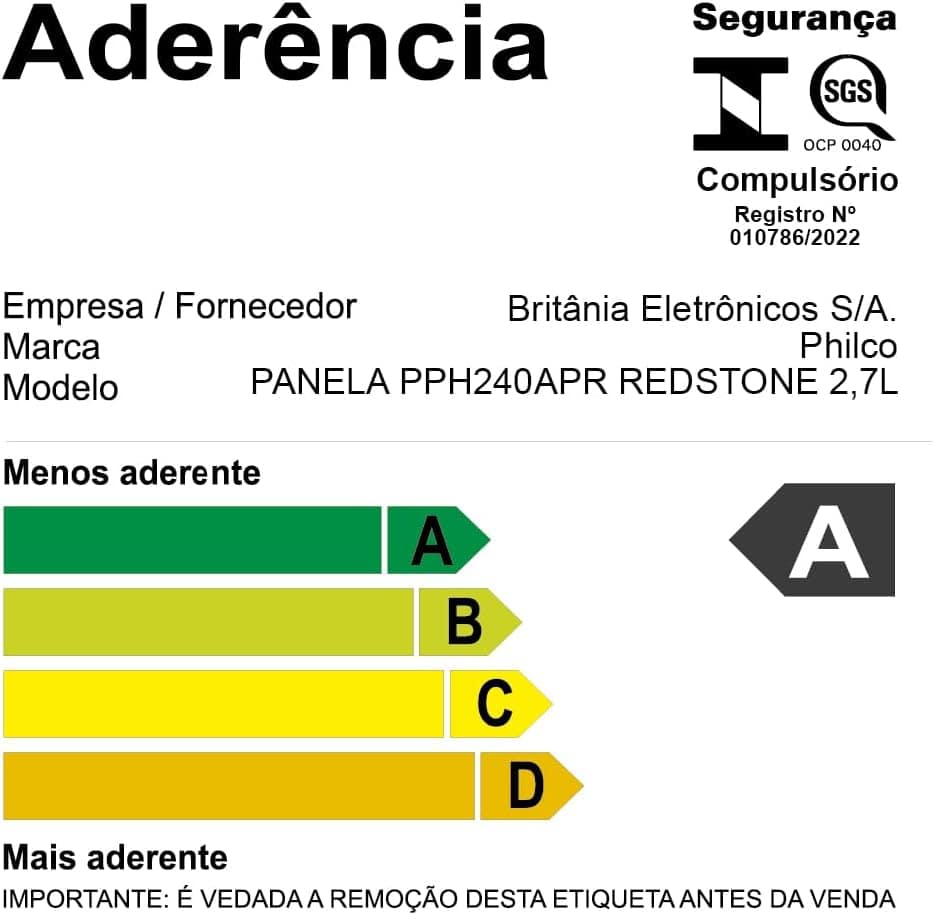 Panela Philco PPH240APR Redstone com Tampa de Vidro 2,7L - - Image 10