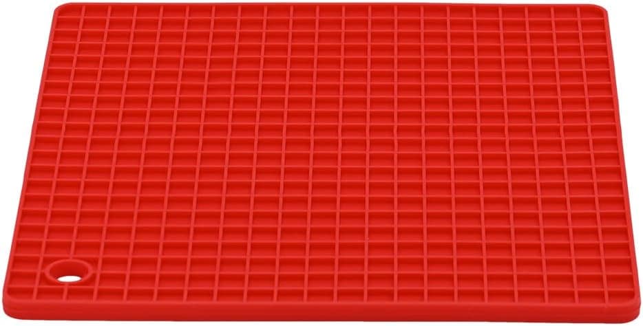 Mimo Style Descanso de Panela de Silicone Quadrado, Vermelho...