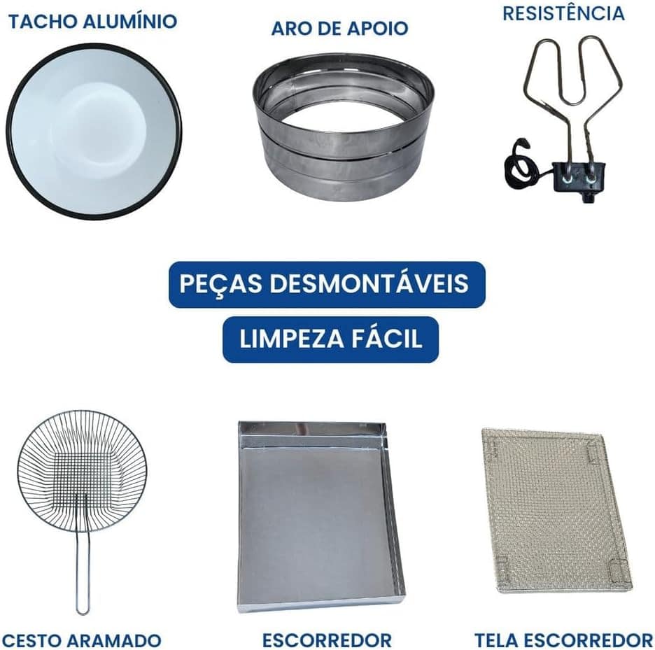 Kit Tacho Esmaltado 10L Fritadeira Industrial Elétrica + Esc... | É bom mesmo? Descubra antes de comprar - Image 4