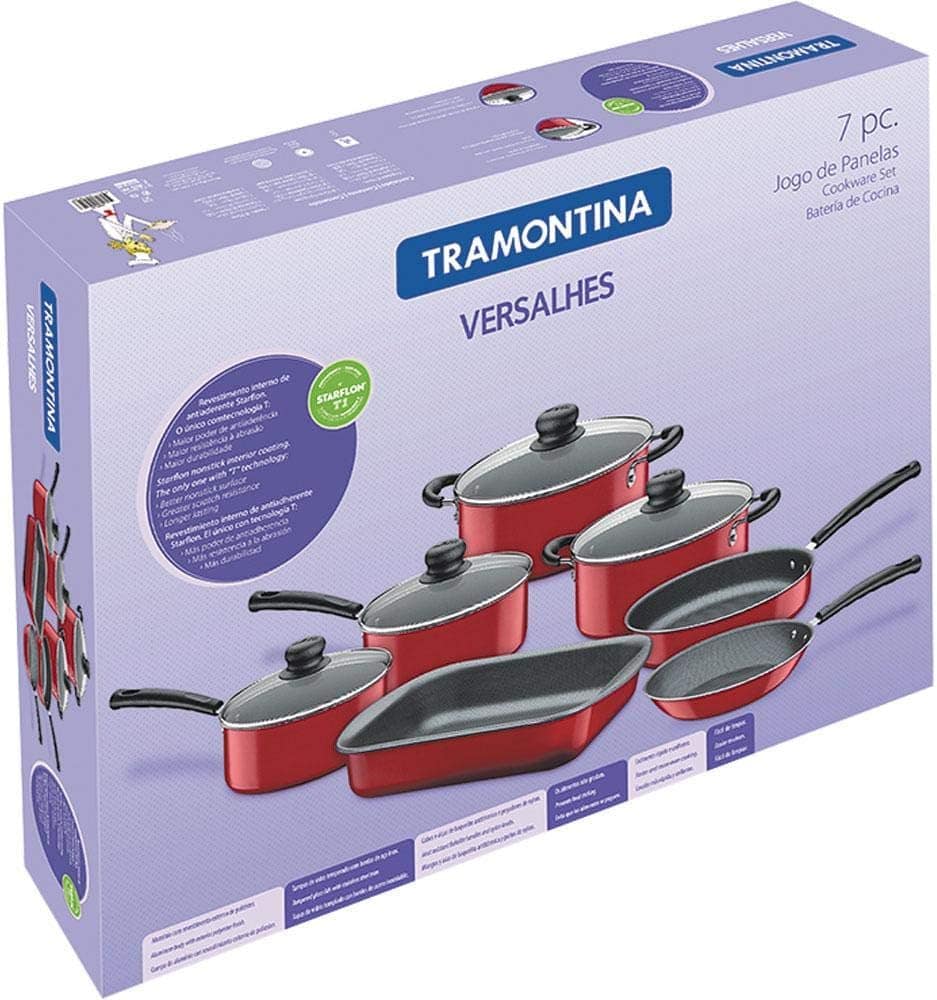 Jogo De Panelas De Alumínio Com Revestimento Antiaderente Ve...