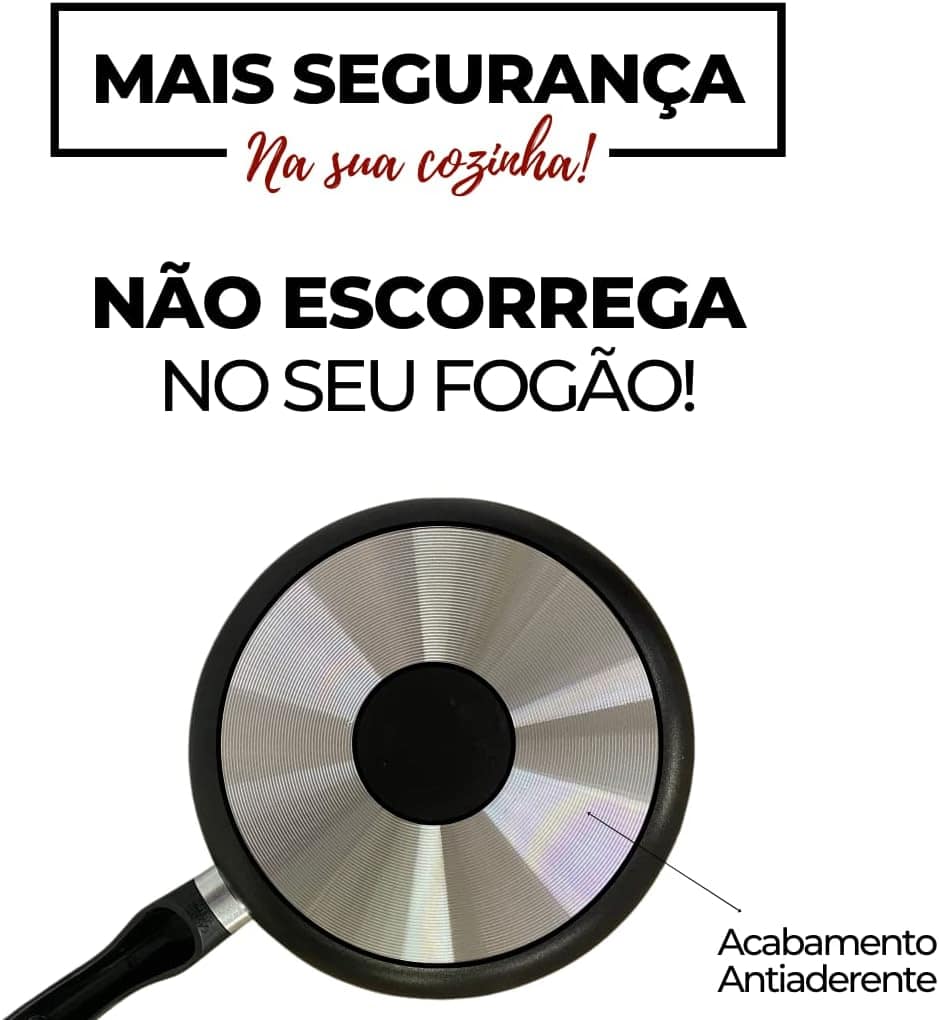 Panela 16cm Antiaderente Preta com Tampa de Vidro Pequena Nã... - Image 3