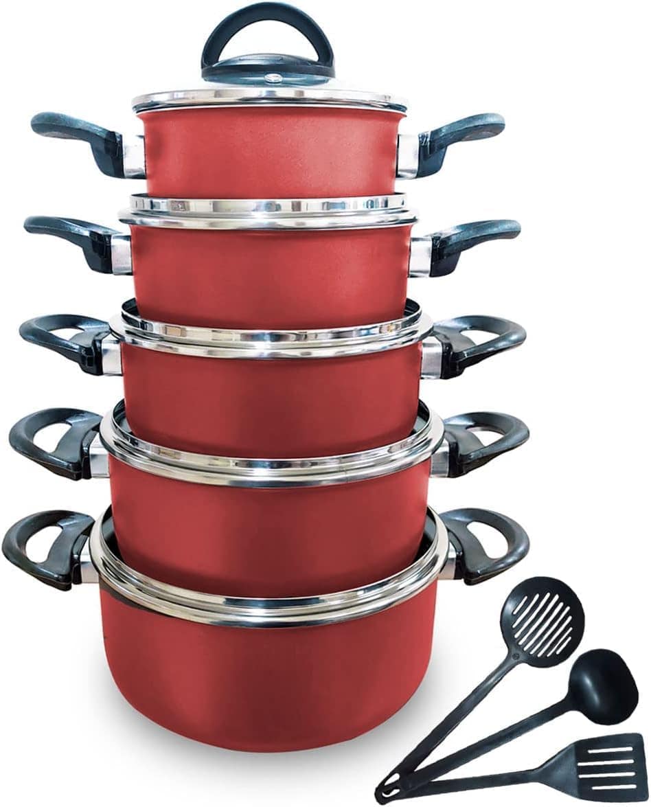 Jogo de Panelas Caçarolas Antiaderente Conjunto de 5 Peças A...