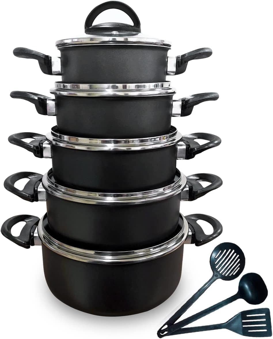 Jogo de Panelas Caçarolas Antiaderente Conjunto de 5 Peças A...