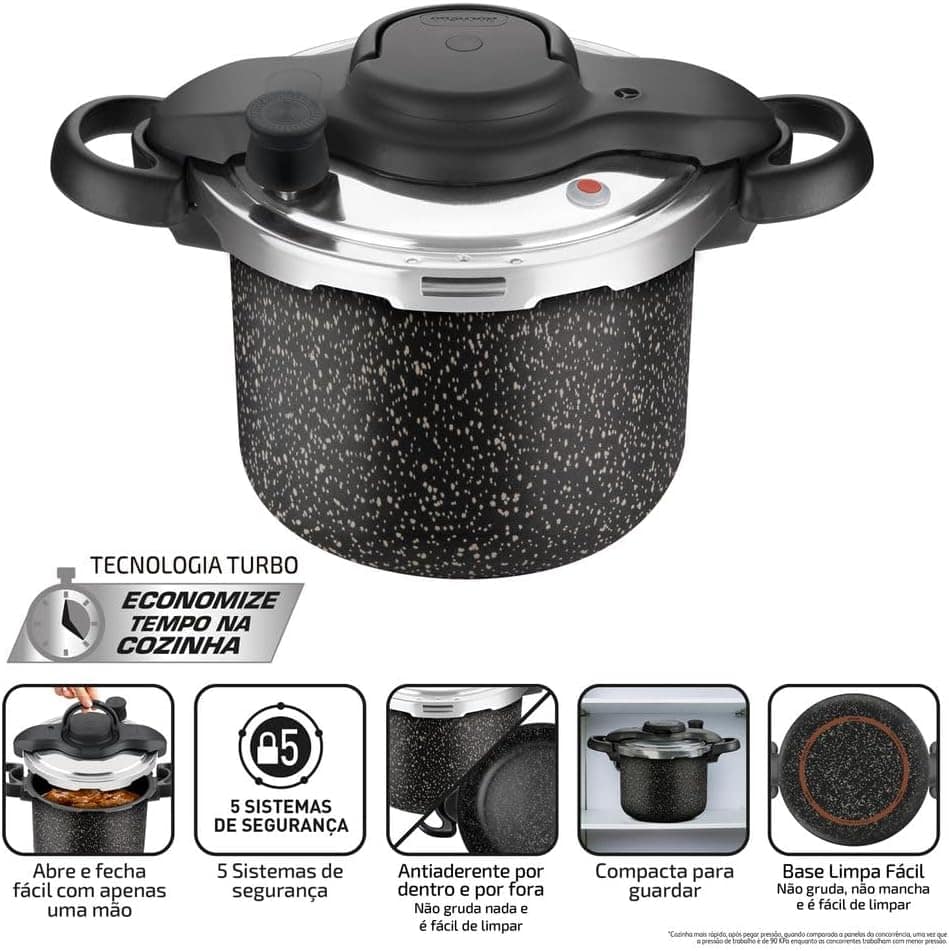 Panela de Pressão Clipso Stone Pro 4,5L Fechamento Externo - Image 6