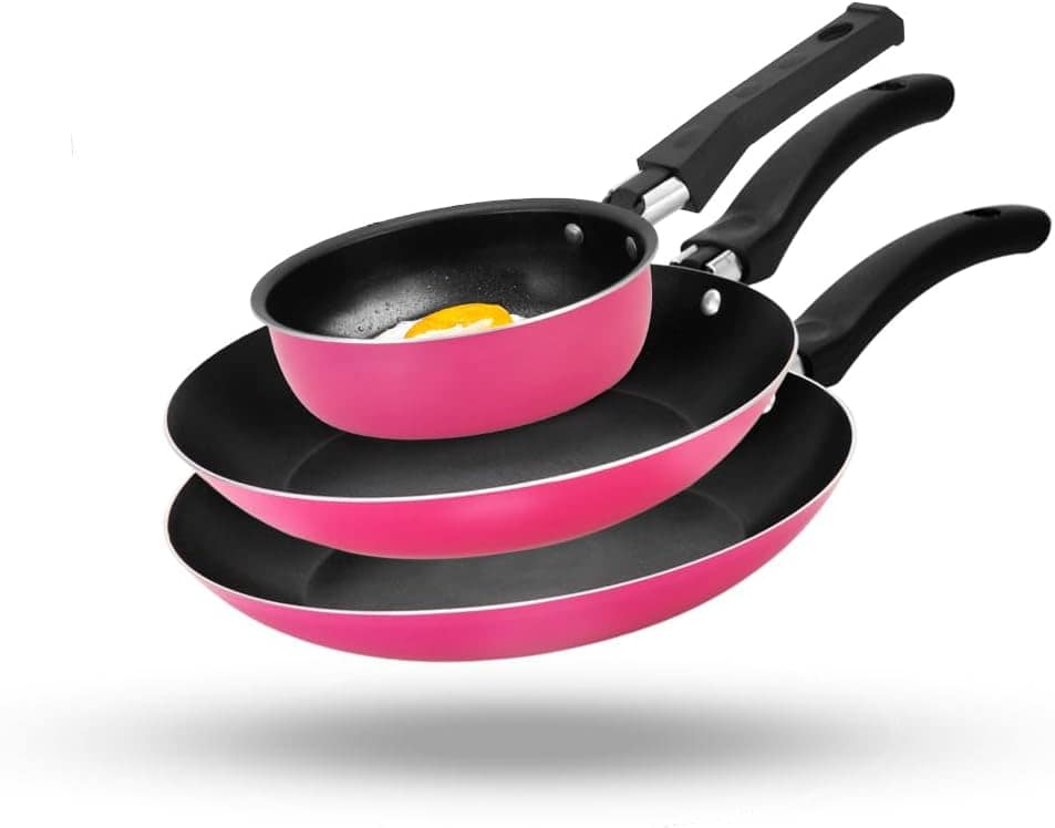 Conjunto de Frigideiras 3 Peças Antiaderente Techflon Rosa -... - Image 2