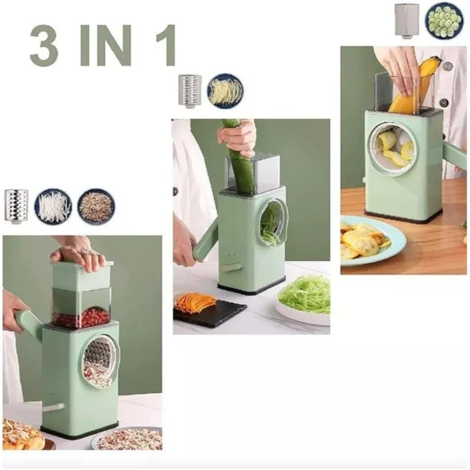 Kit Cortador Ralador Fatiador 3 Em 1 Legumes Inox - Image 4