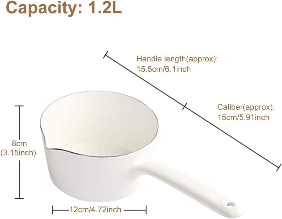 Panela de 1,2 L, panela de leite esmaltada, aquecedor de man... - Image 3