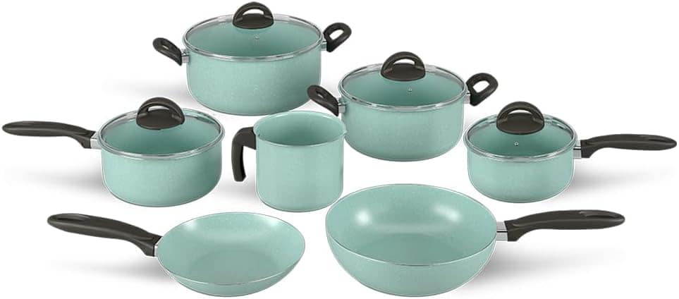 Brinox - Jogo de Panelas 7 Peças Ceramic Life Suprema - Verd...