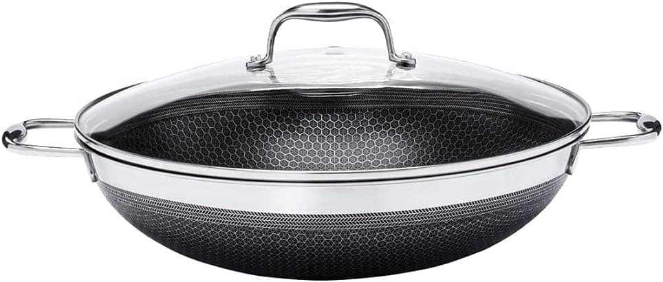Panela Wok em aço Inox 34cm 5l Oxford Hive