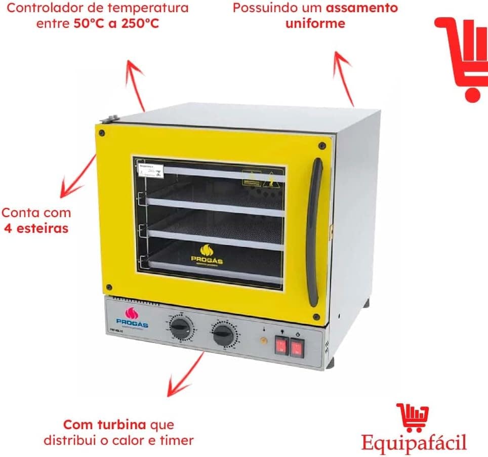 Forno Turbo Elétrico Fast Oven Prp-004 G2 Amarelo - Progás 2... - Image 2