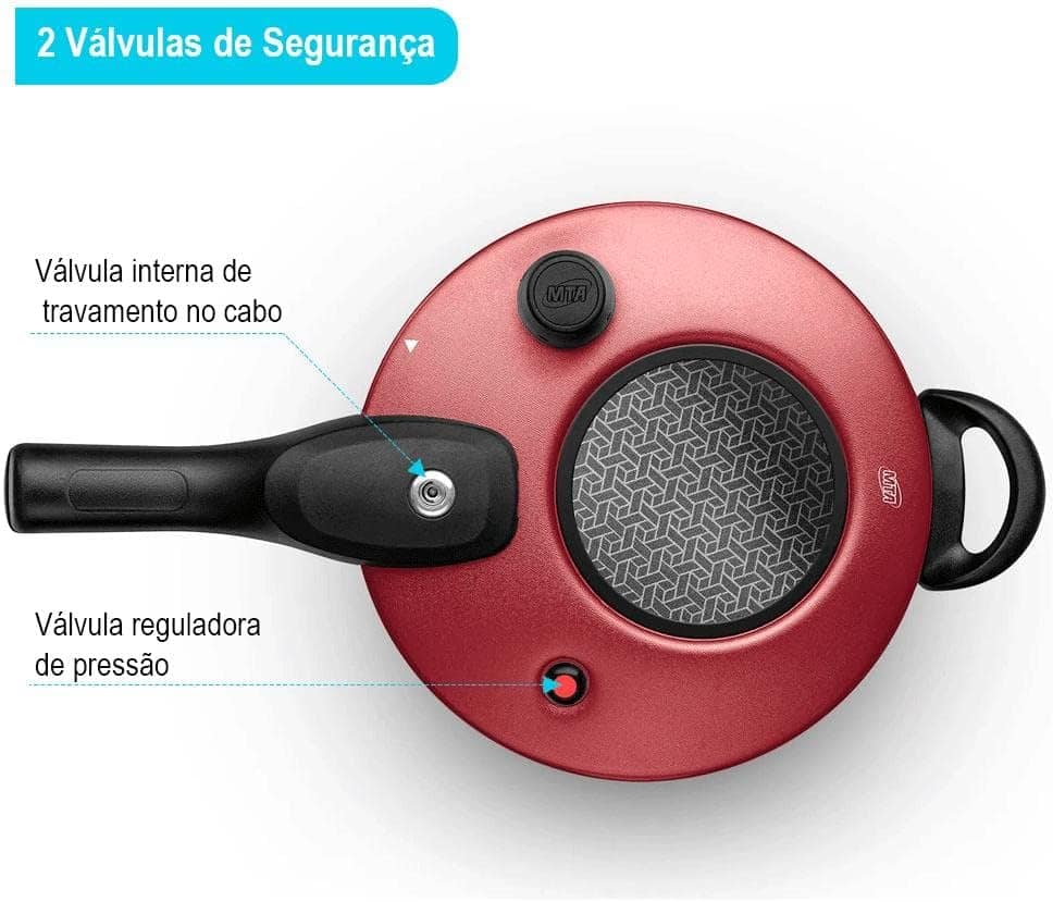 MTA PANELA DE PRESSAO COR CEREJA COM VISOR DE VIDRO FECHAMEN... - Image 3