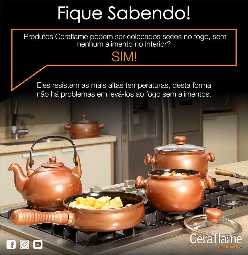 Ceraflame Conjunto de Panelas Premiere Joy 5 Peças Chocolate - Image 10