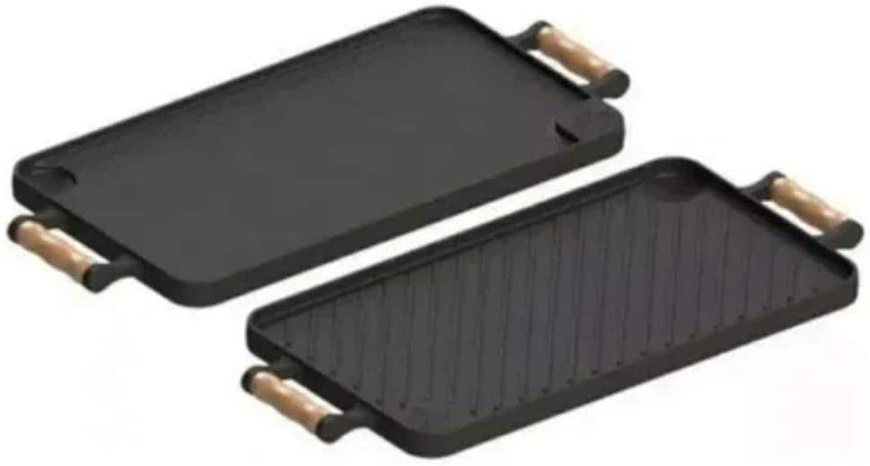 Bifeteira Chapa Dupla Face Em Ferro Fundido 23x28 Cm