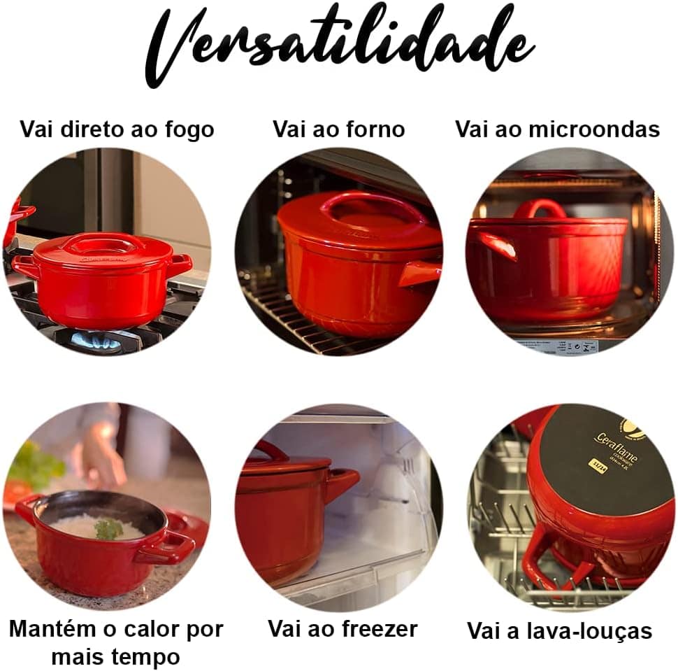 Ceraflame Caçarola de Cerâmica Clear 20cm 3000ml Preta - Image 4