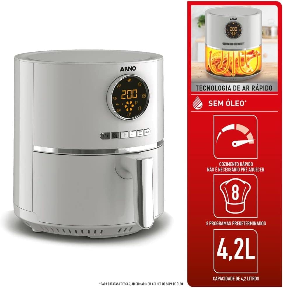 Fritadeira sem Óleo Arno, Air fryer Ultra 4,2L, Cinza, 220V | É bom mesmo? Descubra antes de comprar - Image 2