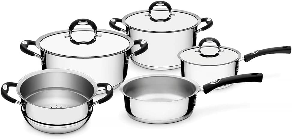 Jogo de Panelas Tramontina Duo Silicone em Aço Inox Fundo Tr...