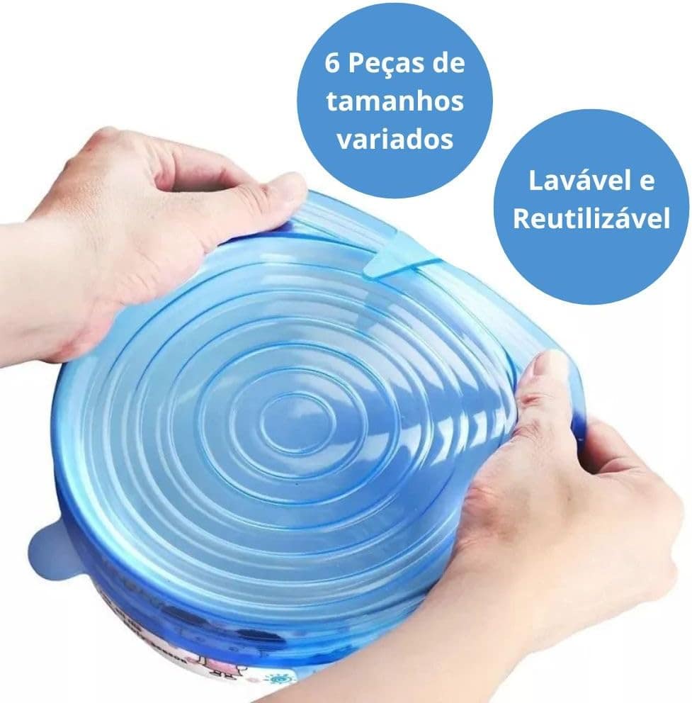 Tampa de Silicone Universal Para Alimentos Panela Pote Forma... - Image 5