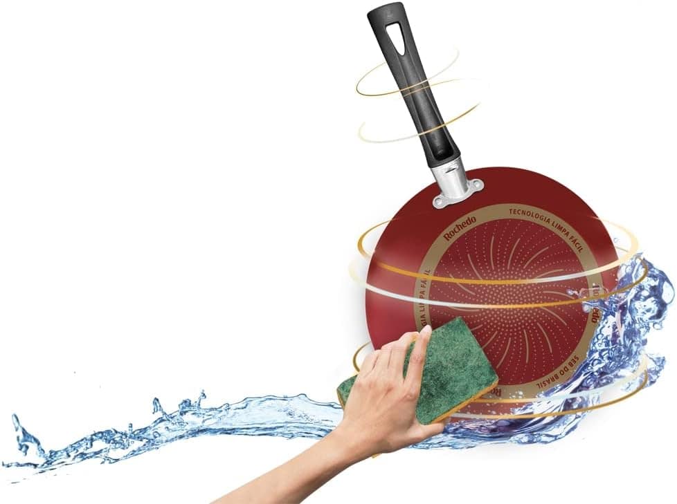 Frigideira Francesa Rochedo Limpa Fácil Vermelho 22cm - Image 4