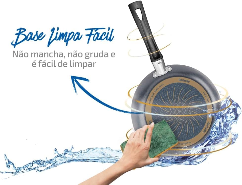 Jogo de Panelas, Rochedo, Limpa Fácil, 7 peças, Grafite - Image 4