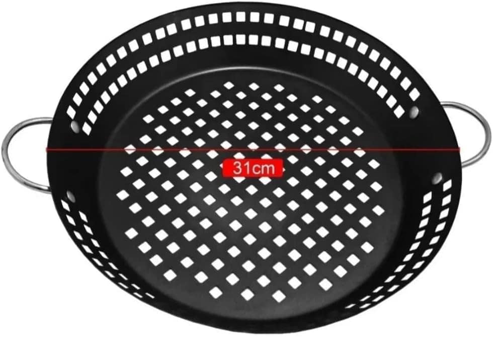 Panela Frigideira Cesto Grelhar Em Churrasqueira Inox 31 Cm - Image 3