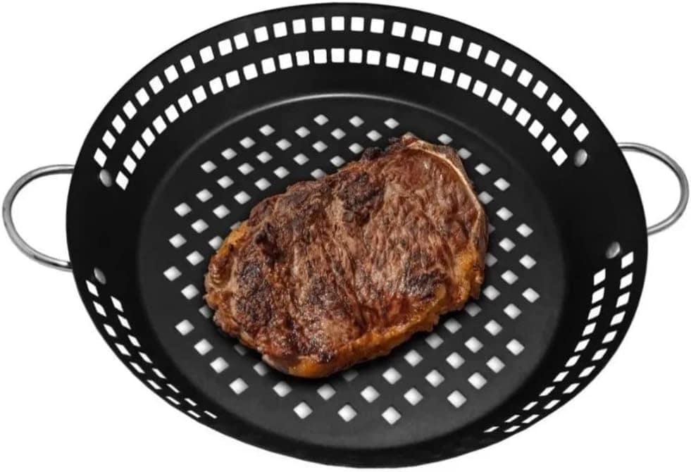 Panela Frigideira Cesto Grelhar Em Churrasqueira Inox 31 Cm - Image 2