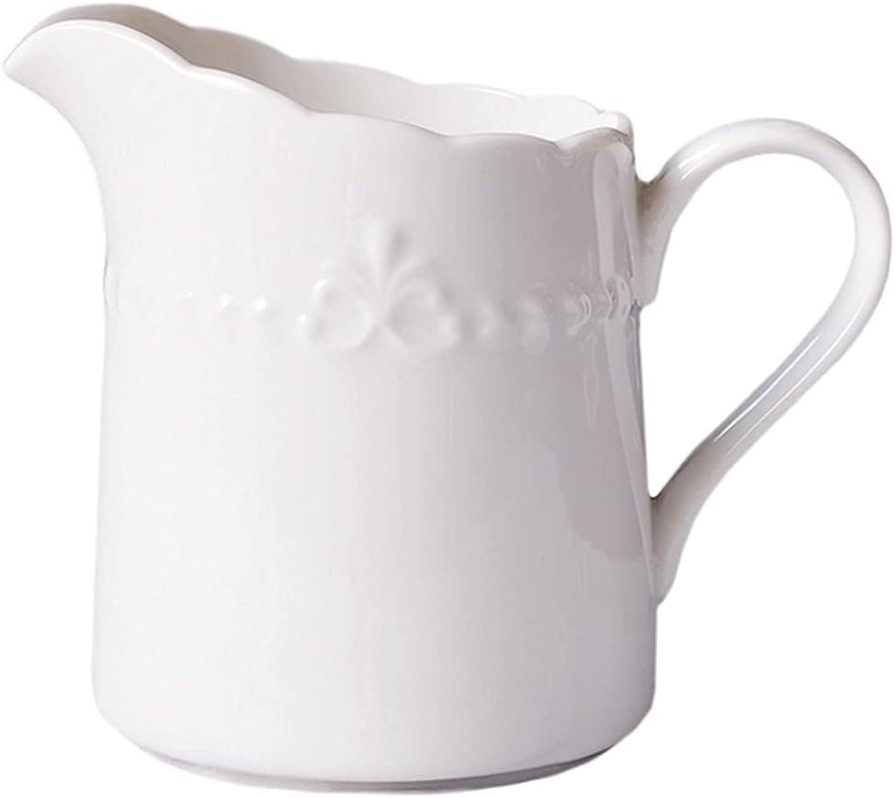 Sizikato Jarra de porcelana branca com alça, jarra de creme ...