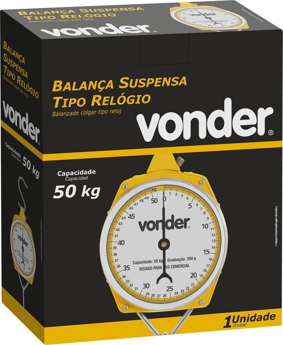 Balança Suspensa 50 Kg, Com Relógio, Analógico, Vonder. - Image 2