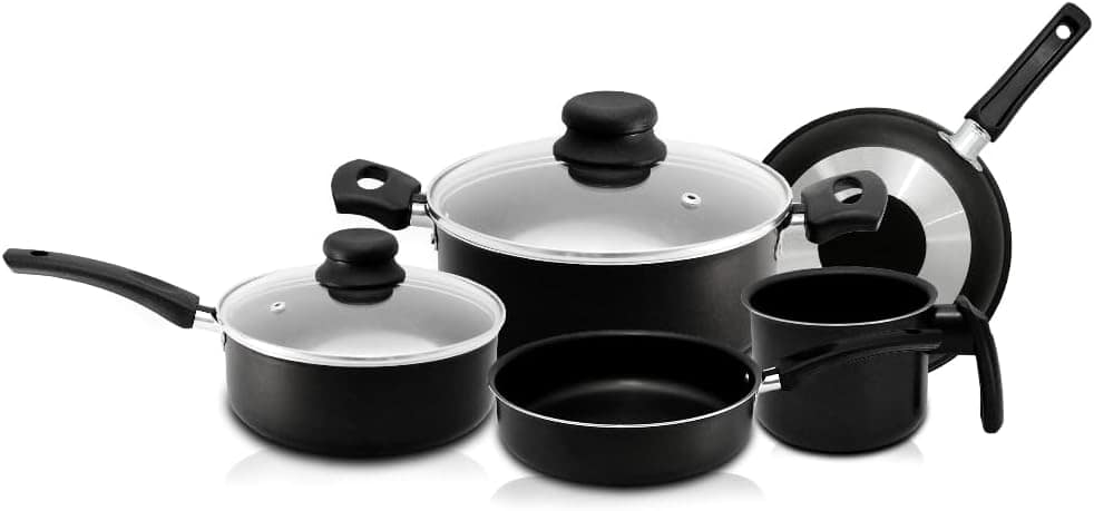 Conjunto De Panelas Preto Teflon Antiaderente 5 Peças