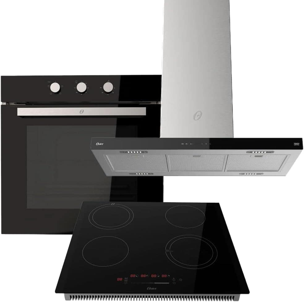 Oster Kit Cooktop 4 Bocas - Forno de Embutir 77L - Coifa Ilh...