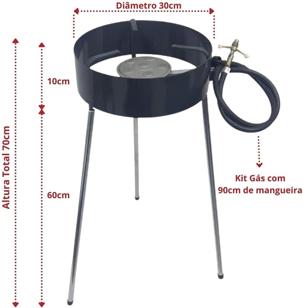 Fogão De Alta Pressão 1 Boca À Gás Tripé - Fogareiro, Tacho - Image 2