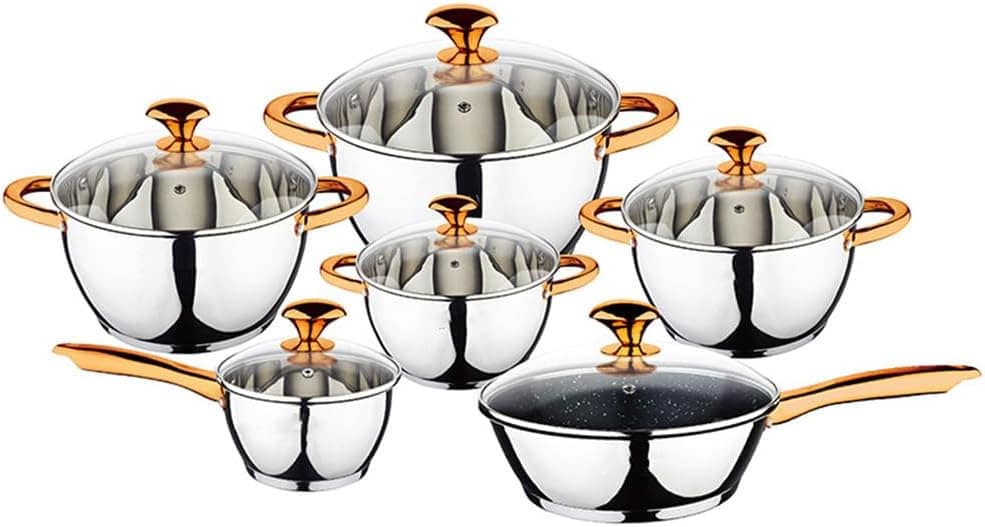 Conjunto de panelas de aço inoxidável, utensílios de cozinha...