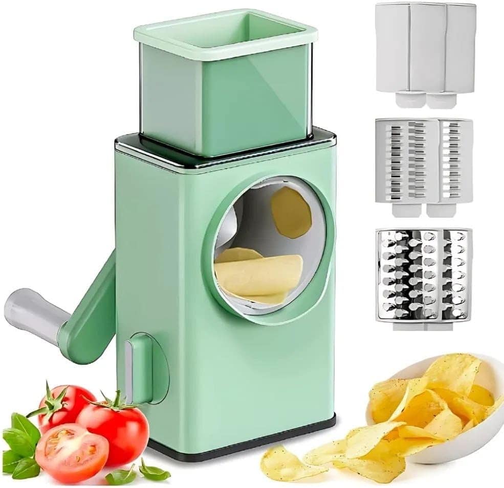 Kit Cortador Ralador Fatiador 3 Em 1 Legumes Inox