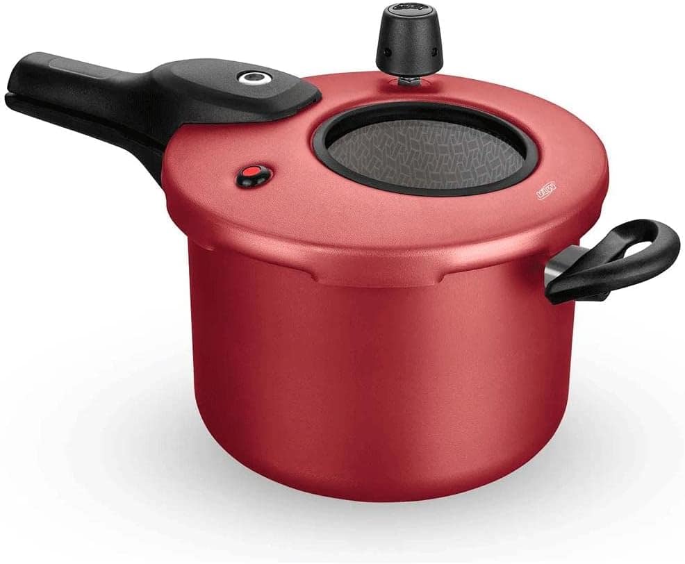 MTA PANELA DE PRESSAO COR CEREJA COM VISOR DE VIDRO FECHAMEN...