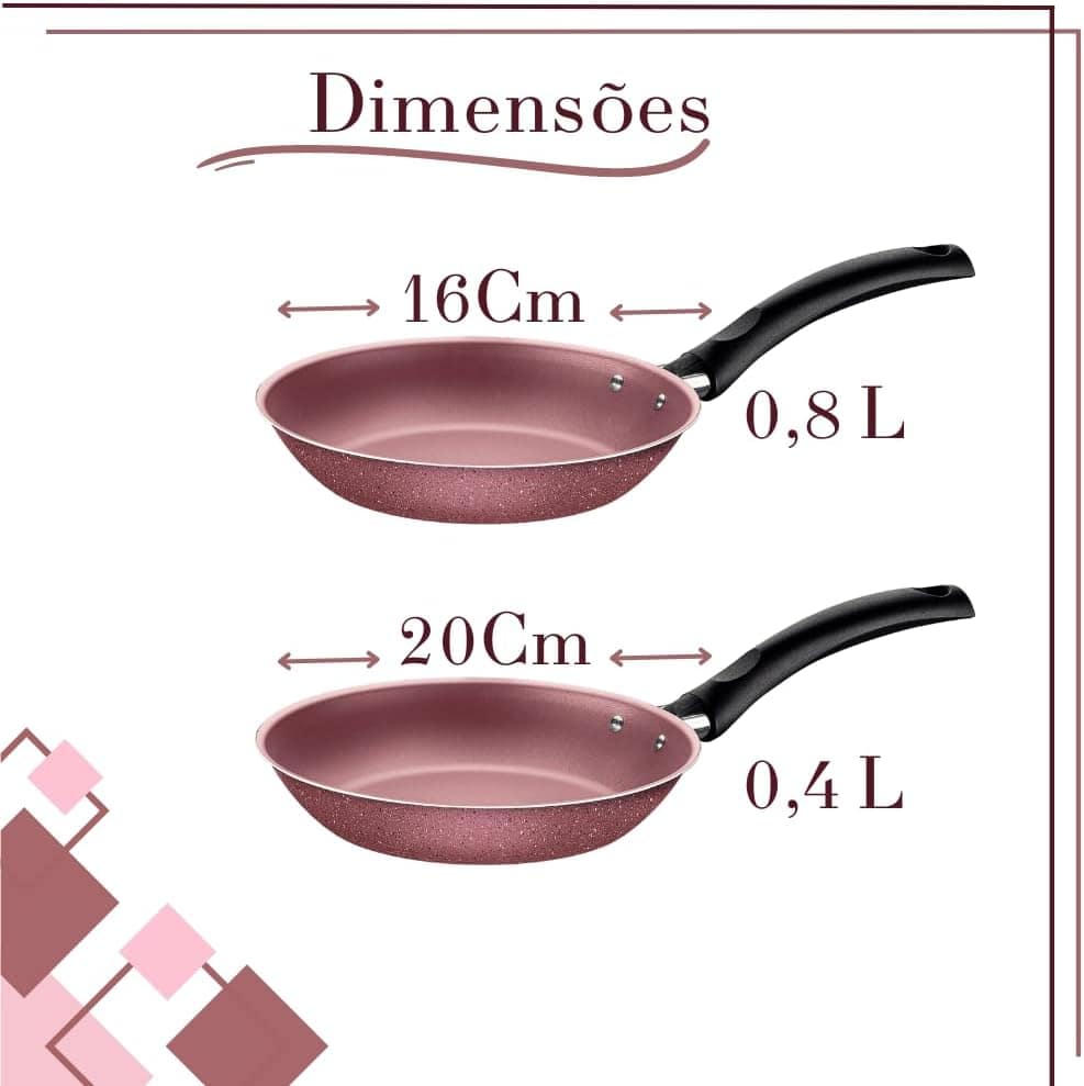 Jogo De Panela Da Tramontina Antiaderente 7 Pçs Alumínio Ros... - Image 6