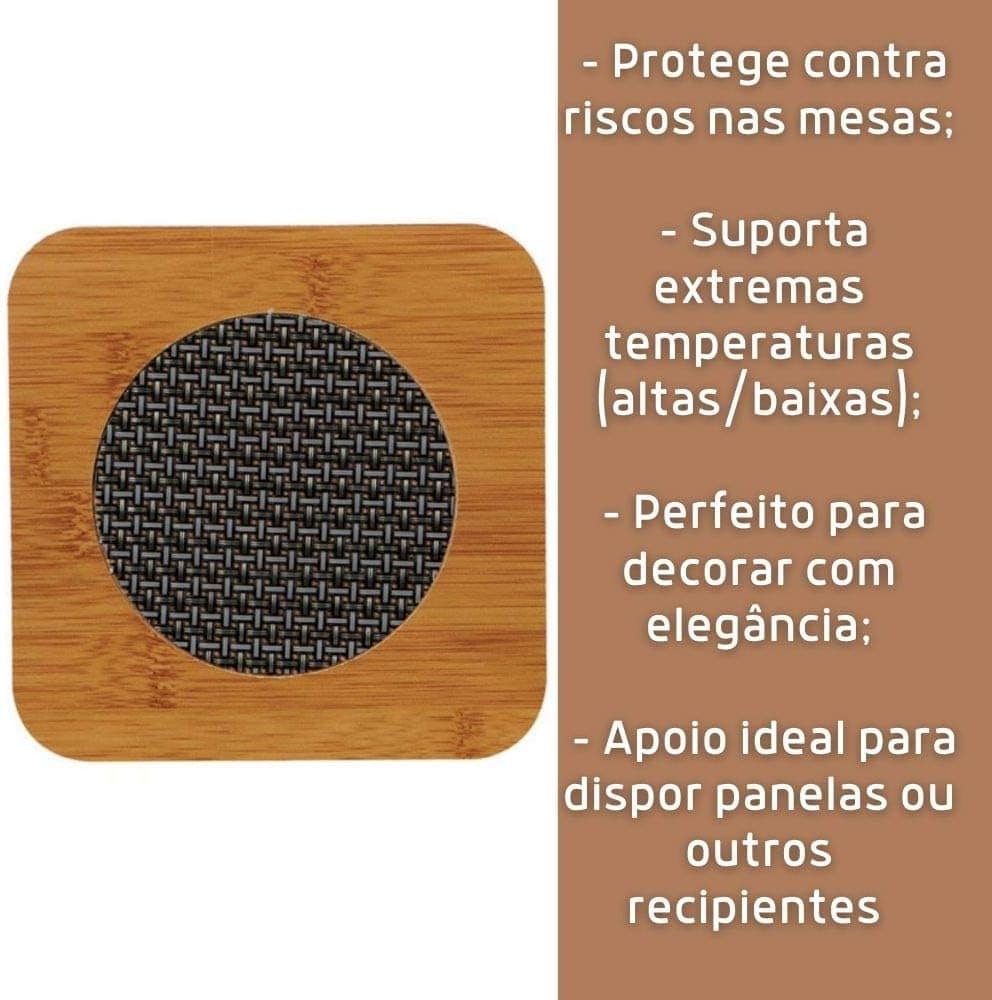 Kit 6 Descanso Porta Panela de Madeira Apoio Para Panelas Nã... - Image 4