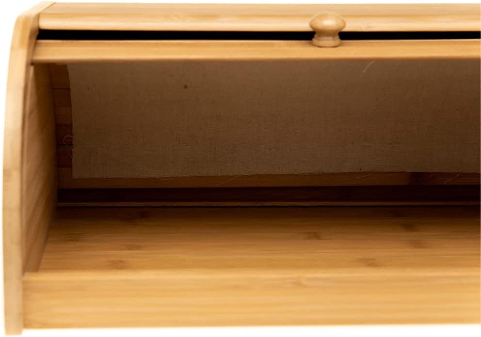 Porta Pão em Bambu Com Tampa Retratil Organizador de Cozinha... - Image 2