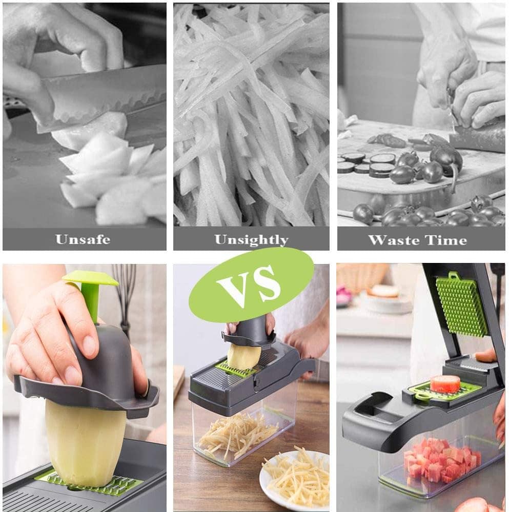 Fatiador de vegetais Mandoline 13 em 1, fatiador de legumes,... - Image 2