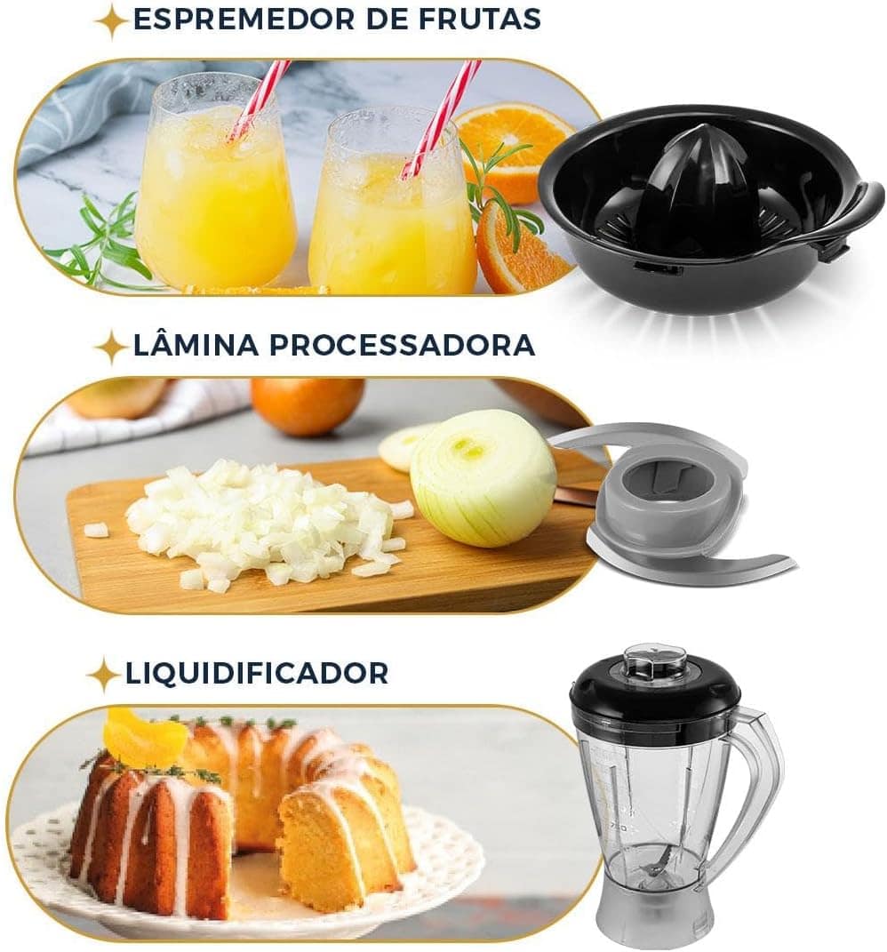 Multiprocessador Britânia 1000W 3 em 1 Lâminas Inox BMP900C ... - Image 11