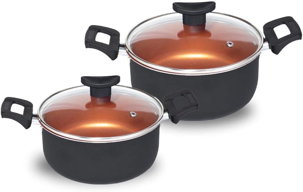 Conjunto de panelas antiaderentes Tampa de vidro com Durável... - Image 5